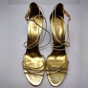 Guess Women's Olgan Dress Sandal Size 10 Gold